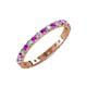 3 - Audrey 2.70 mm Amethyst and Diamond U Prong Eternity Band 
