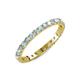 3 - Audrey 2.70 mm Aquamarine and Lab Grown Diamond U Prong Eternity Band 
