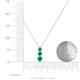 4 - Kesha (3.4mm) Round Emerald Graduated Three Stone Drop Pendant 