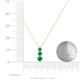 4 - Kesha (3.4mm) Round Emerald Graduated Three Stone Drop Pendant 