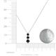 4 - Kesha (3.4mm) Round Black Diamond Graduated Three Stone Drop Pendant 