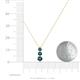 4 - Kesha (3.4mm) Round Blue Diamond Graduated Three Stone Drop Pendant 