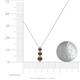 4 - Kesha (3.4mm) Round Smoky Quartz Graduated Three Stone Drop Pendant 