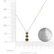 4 - Kesha (3.4mm) Round Smoky Quartz Graduated Three Stone Drop Pendant 