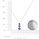 4 - Kesha (3.4mm) Round Tanzanite Graduated Three Stone Drop Pendant 