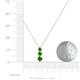 4 - Kesha (3.4mm) Round Green Garnet Graduated Three Stone Drop Pendant 