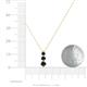4 - Kesha (3.4mm) Round Black Diamond Graduated Three Stone Drop Pendant 