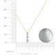 4 - Kesha (3.4mm) Round White Sapphire Graduated Three Stone Drop Pendant 