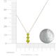 4 - Kesha (3.4mm) Round Yellow Diamond Graduated Three Stone Drop Pendant 