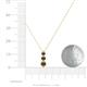 4 - Kesha (3.4mm) Round Smoky Quartz Graduated Three Stone Drop Pendant 