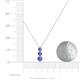 4 - Kesha (3.4mm) Round Tanzanite Graduated Three Stone Drop Pendant 