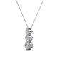 2 - Kesha (3.4mm) Round Diamond Graduated Three Stone Drop Pendant 
