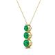 2 - Kesha (4mm) Round Emerald Graduated Three Stone Drop Pendant 