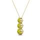 2 - Kesha (4mm) Round Yellow Diamond Graduated Three Stone Drop Pendant 