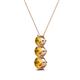 2 - Kesha (4mm) Round Citrine Graduated Three Stone Drop Pendant 