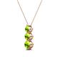 2 - Kesha (4mm) Round Peridot Graduated Three Stone Drop Pendant 