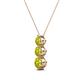 2 - Kesha (4mm) Round Yellow Diamond Graduated Three Stone Drop Pendant 