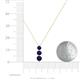 4 - Kesha (4mm) Round Blue Sapphire Graduated Three Stone Drop Pendant 