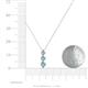 4 - Kesha (4mm) Round Aquamarine Graduated Three Stone Drop Pendant 