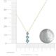 4 - Kesha (4mm) Round Aquamarine Graduated Three Stone Drop Pendant 