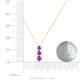 4 - Kesha (4mm) Round Amethyst Graduated Three Stone Drop Pendant 