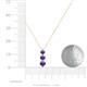 4 - Kesha (4mm) Round Iolite Graduated Three Stone Drop Pendant 