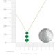 4 - Kesha (4mm) Round Emerald Graduated Three Stone Drop Pendant 