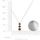 4 - Kesha (4mm) Round Smoky Quartz Graduated Three Stone Drop Pendant 