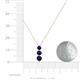 4 - Kesha (4mm) Round Blue Sapphire Graduated Three Stone Drop Pendant 
