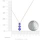 4 - Kesha (4mm) Round Tanzanite Graduated Three Stone Drop Pendant 