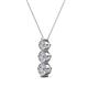 2 - Kesha (4mm) Round Forever One Moissanite Graduated Three Stone Drop Pendant 