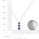 4 - Kesha (4mm) Round Tanzanite Graduated Three Stone Drop Pendant 