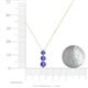 4 - Kesha (4mm) Round Tanzanite Graduated Three Stone Drop Pendant 