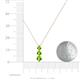 4 - Kesha (4mm) Round Peridot Graduated Three Stone Drop Pendant 