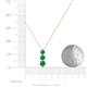 4 - Kesha (4mm) Round Emerald Graduated Three Stone Drop Pendant 