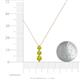 4 - Kesha (4mm) Round Yellow Diamond Graduated Three Stone Drop Pendant 