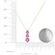 4 - Kesha (4.2mm) Round Pink Sapphire Graduated Three Stone Drop Pendant 