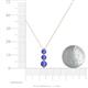 4 - Kesha (4.2mm) Round Tanzanite Graduated Three Stone Drop Pendant 