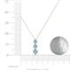 4 - Kesha (4.2mm) Round Aquamarine Graduated Three Stone Drop Pendant 