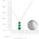 4 - Kesha (4.2mm) Round Emerald Graduated Three Stone Drop Pendant 