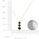 4 - Kesha (4.2mm) Round Black Diamond Graduated Three Stone Drop Pendant 