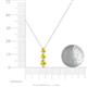 4 - Kesha (4.2mm) Round Yellow Sapphire Graduated Three Stone Drop Pendant 