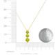 4 - Kesha (4.2mm) Round Yellow Diamond Graduated Three Stone Drop Pendant 