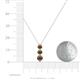 4 - Kesha (4.2mm) Round Smoky Quartz Graduated Three Stone Drop Pendant 