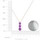 4 - Kesha (4.2mm) Round Amethyst Graduated Three Stone Drop Pendant 