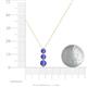 4 - Kesha (4.2mm) Round Tanzanite Graduated Three Stone Drop Pendant 