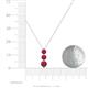 4 - Kesha (4.2mm) Round Ruby Graduated Three Stone Drop Pendant 