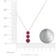 4 - Kesha (4.2mm) Round Ruby Graduated Three Stone Drop Pendant 