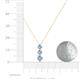 4 - Kesha (4.2mm) Round Aquamarine Graduated Three Stone Drop Pendant 