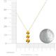 4 - Kesha (4.2mm) Round Citrine Graduated Three Stone Drop Pendant 